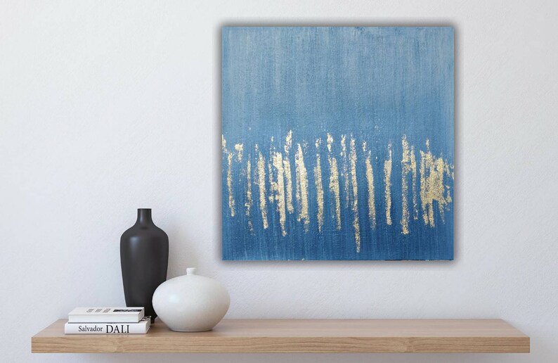 Gold Leaf Painting Original Texture Painting Silver Leaf and Etsy