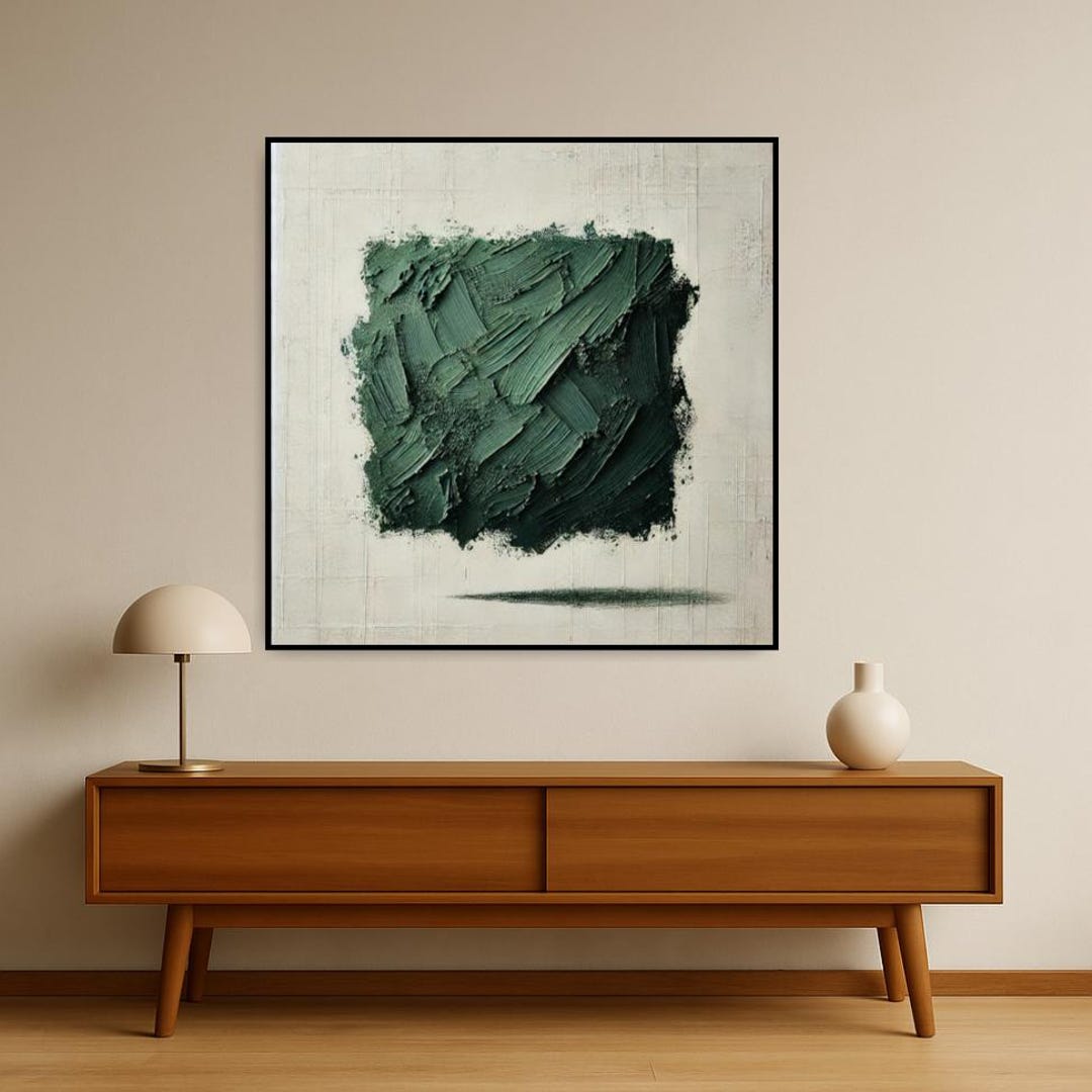 Oversized Green Wabi Sabi Wall Art 3D Abstract Canvas Painting - Etsy
