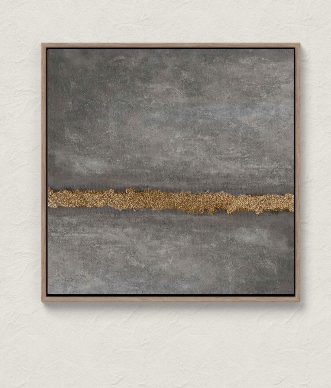 Gray and Gold Textured Wall Art on Canvas Minimalist Wall Art Modern ...