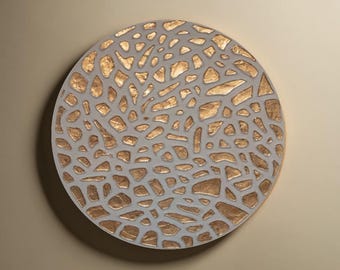 Gold  Round Wall Art  3d Textured Abstract Canvas Decor