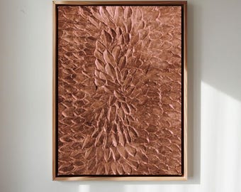 Copper Textured Wall Art Original Sculptural Painting Statement Decor
