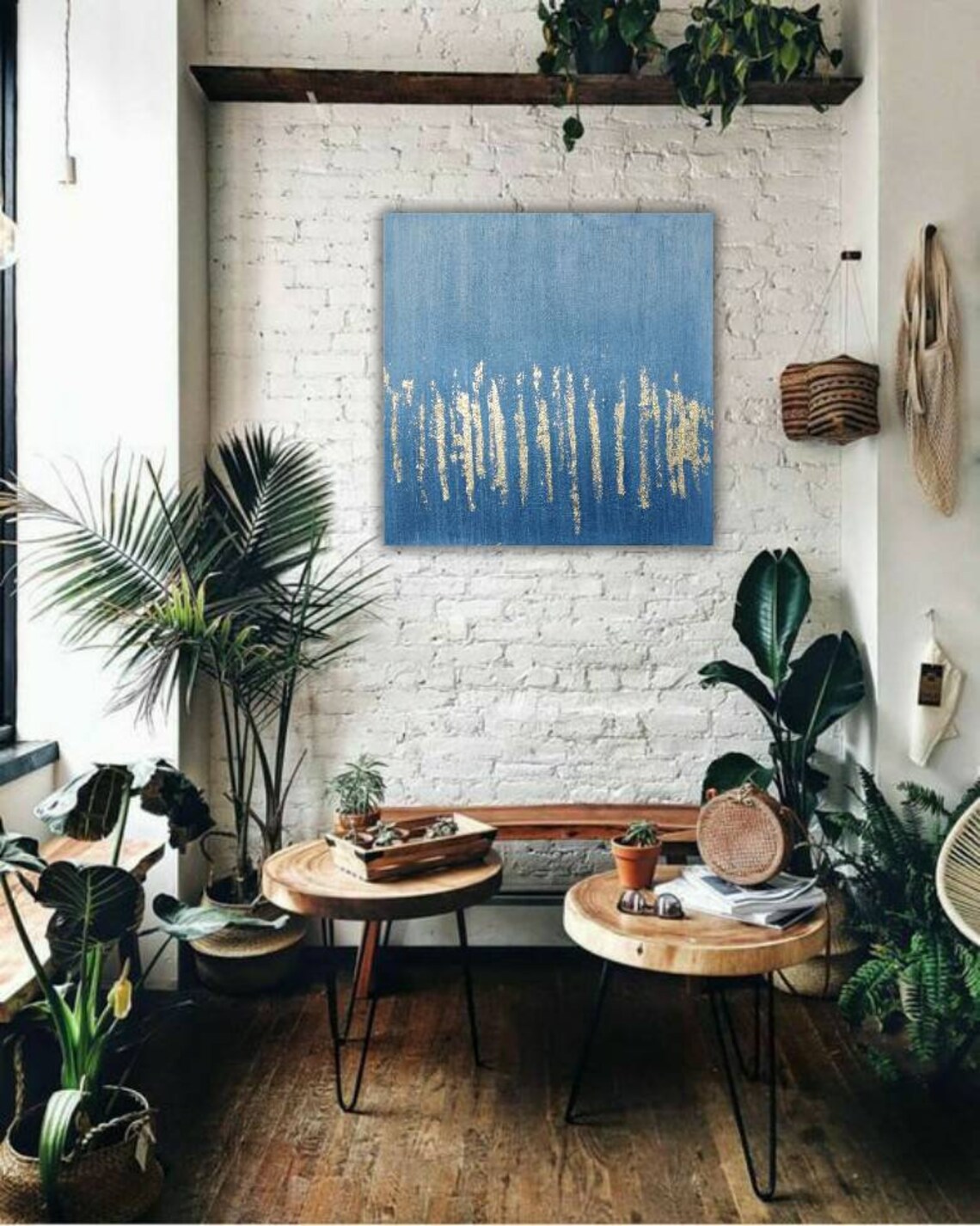 Gold Leaf Painting Original Texture Painting Silver Leaf and Etsy