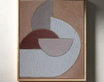 Japandi Textured Wall Art, Beige Abstract Painting, Neutral Modern Home Decor