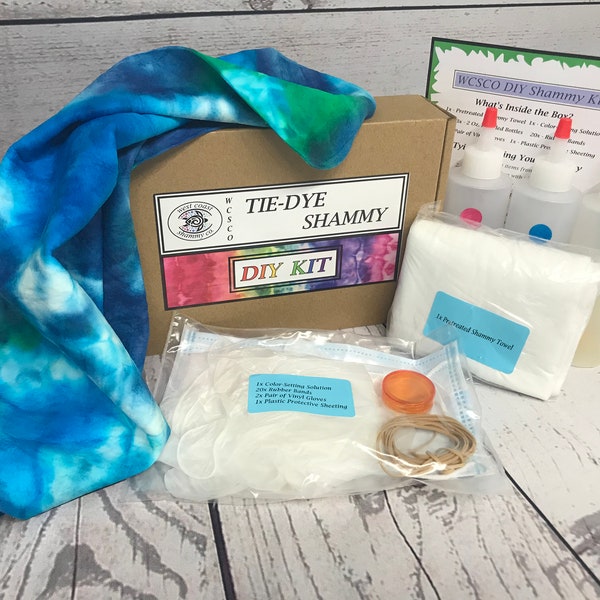 Tie Dye Kit- DIY Tie Dye Shammy Kit  Diver Shammy  Swim Chamois  Birthday Gift  Christmas Gift Team Bonding-Regular