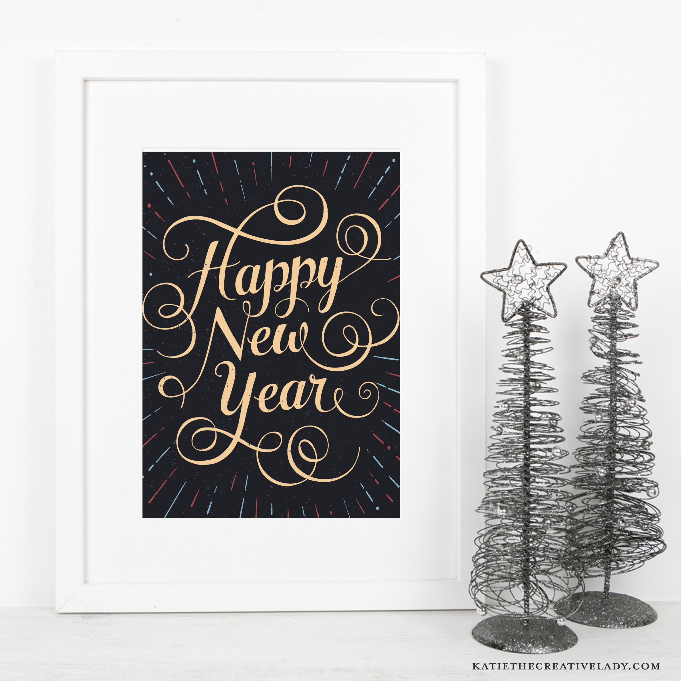 Happy New Year Printable Art signs for New Year's Eve | Etsy