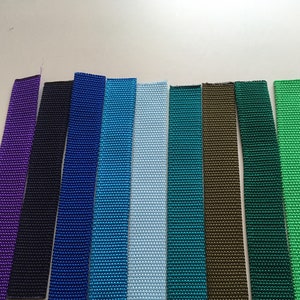 Webbing PP bag strap nylon strap 25 mm wide, 1 - 10 meters blue - green tones