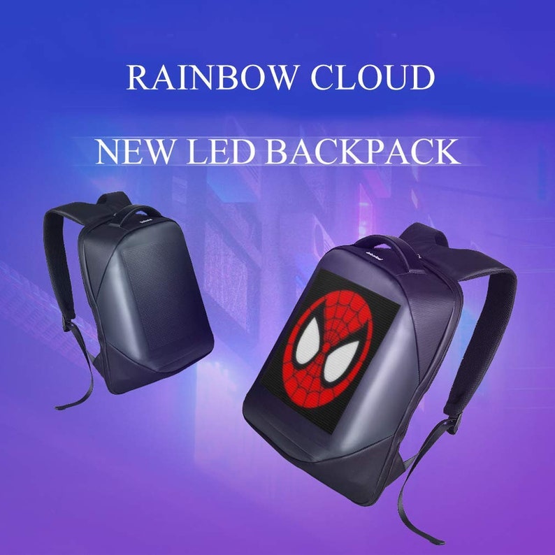 Smart LED Backpack Cool Black Customizable Laptop Backpack Innovative Gift School Bag Dynamic Backpack Outdoor Fashion Advertising bag image 7