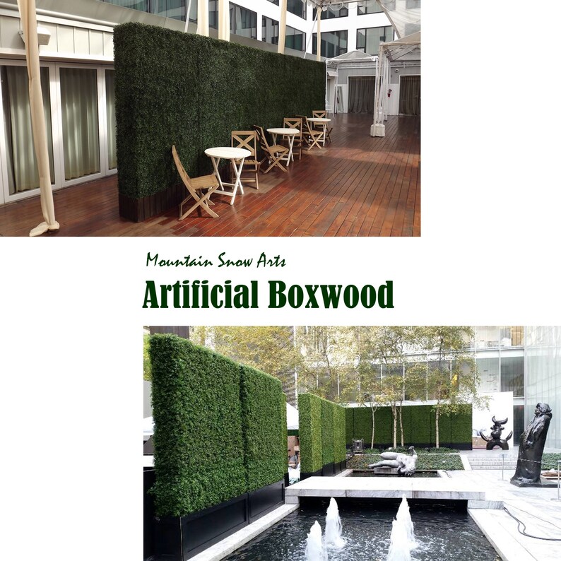 Artificial Boxwood Panels Topiary Hedge Plant UV Protected Privacy Screen Outdoor Indoor Use Garden Fence Backyard Home Decor 20x20 12pc