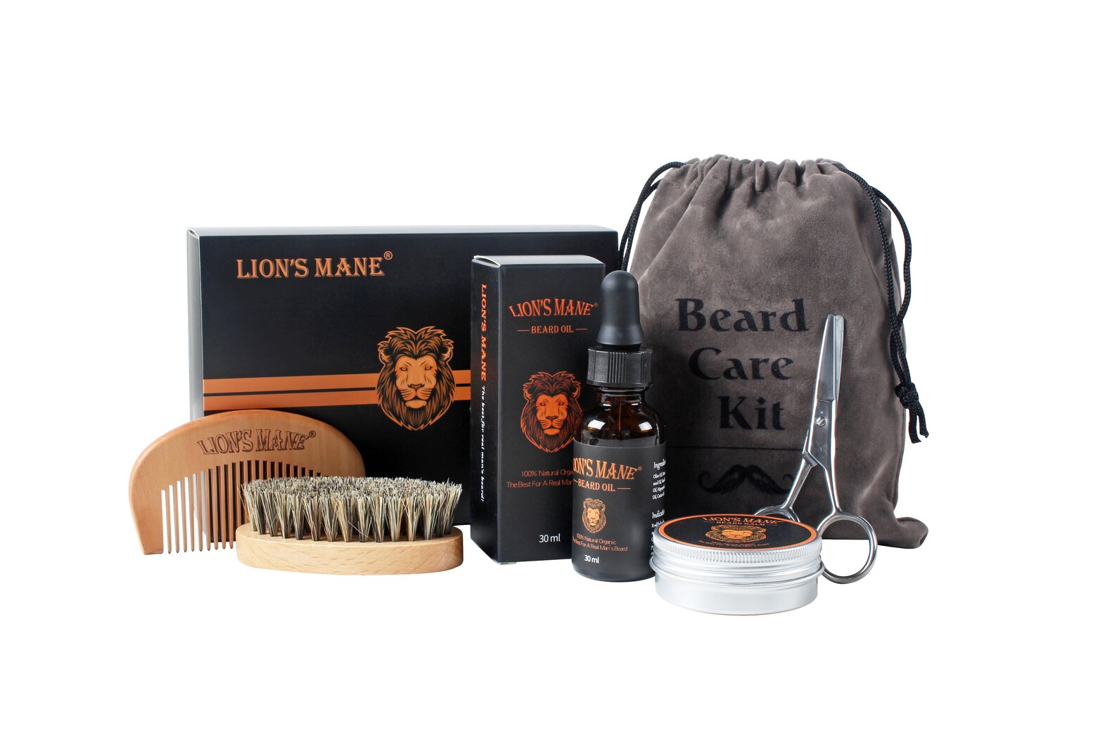 Beard Grooming Kit for Men 100 Organic Unscented Beard Oil Etsy