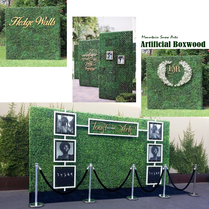 Artificial Boxwood Panels Topiary Hedge Plant UV Protected Privacy Screen Outdoor Indoor Use Garden Fence Backyard Home Decor 20x20 12pc