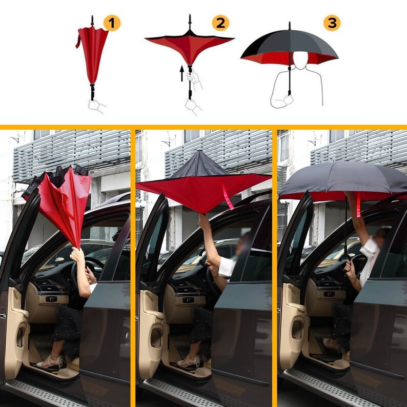 Inverted Umbrella Umbrella Windproof Reverse Umbrella Etsy