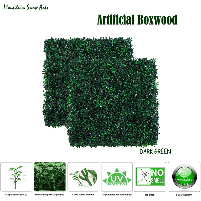 Artificial Boxwood Panels Topiary Hedge Plant UV Protected Etsy