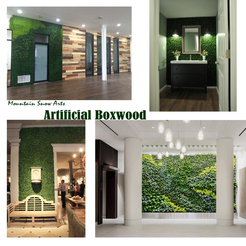 Artificial Boxwood Panels Topiary Hedge Plant UV Protected Privacy Screen Outdoor Indoor Use Garden Fence Backyard Home Decor 20x20 12pc