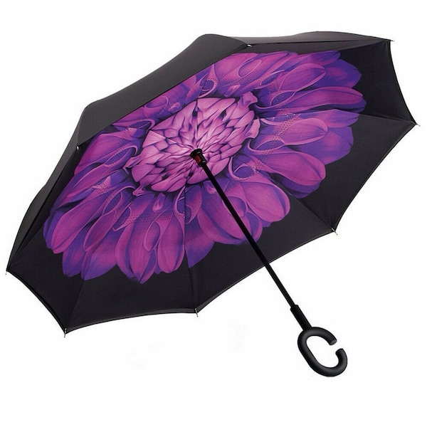 Inverted Umbrella Umbrella Windproof Reverse Umbrella, Umbrellas for Women with UV Protection, Upside Down Umbrella with C-Handle