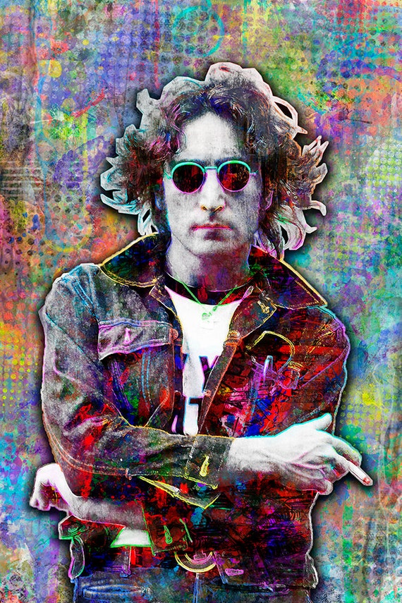 John Lennon Print John Lennon Artwork John Lennon Tribute Etsy