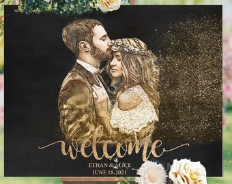 Rustic Wedding Welcome Sign Wood Wedding Signs Wedding Decorations Rustic Wedding Decor Personalized Welcome Sign Custom Photo Wedding Sign