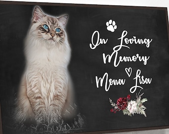Custom Pet Portrait Pet Memorial Gift Cat Memorial Gift Loss Of Dog Memorial Gift Dog Mom Sympathy Gift Personalized Pet Remembrance Gift