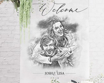 Wedding Sign Rustic Wedding Welcome Sign Wedding Decor  Wedding Decorations Rustic Personalized Welcome Signs Custom Photo Wedding Sign