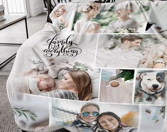 Personalized Gift for Mom Gift for Grandma Gift Accessories for Mom Mothers Day Gift from Daughter Custom Photo Blanket Grandmother Gift