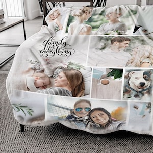 Personalized Gift for Mom Gift for Grandma Gift Accessories for Mom Mothers Day Gift from Daughter Custom Photo Blanket Grandmother Gift 画像 1