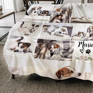 Custom Pet Portrait Blanket Pet Memorial Gift for Grandma Mothers Day Gift from Daughter Personalized Blanket Picture Blanket Photo Blanket