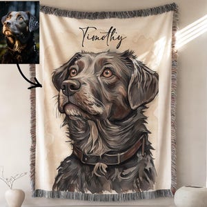 personalized blanket custom blanket  personalized gift pet memorial gift custom portrait from photo dog memorial gift custom dog portrait