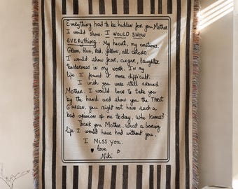 Custom Blanket Bereavement Gift Memorial Gift for Loss of Mothers Dad Mom Handwriting Condolence Gift Sympathy Gift Personalized Keepsake
