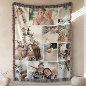 Personalized Gift for Women Custom Photo Blanket With Collage Picture Blanket for Mom Dad Grandma Gift for Her Men Grandpa Gift for Him