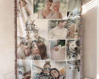 Personalized Gift for Women Custom Photo Blanket With Collage Picture Blanket for Mom Dad Grandma Gift for Her Men Grandpa Gift for Him