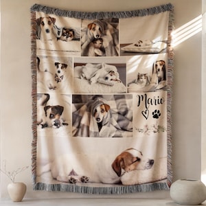 Custom Pet Portrait Dog Blanket Pet Memorial Gift Photo Blanket With Picture Blanket Personalized Blanket Custom Blanket Collage Blanket