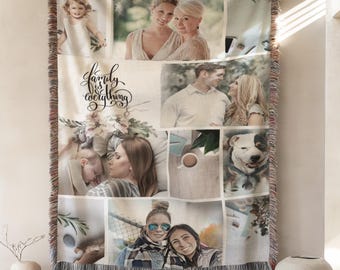 Personalized Photo Blanket, Mothers Day Gift for Mom Custom Blanket with Photos Collage, Gift for Her, Grandma Gift, for Grandparents Gift