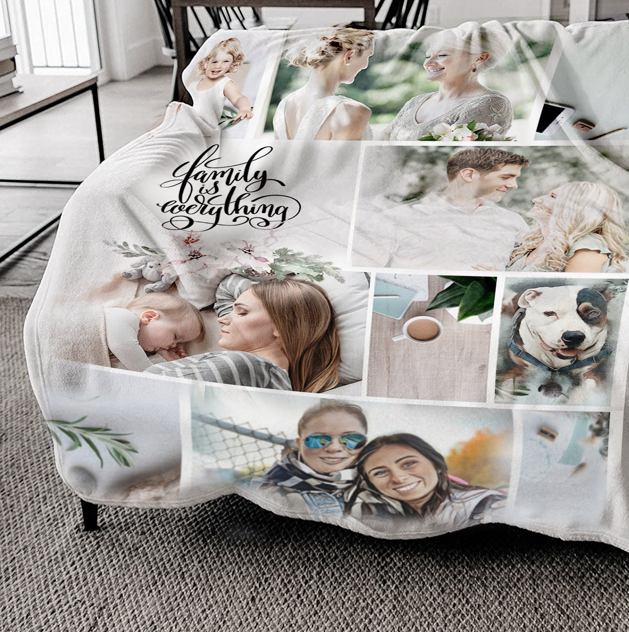 Best Mom Ever Custom Photo Collage, 10 Pictures, Customizable Text Blanket