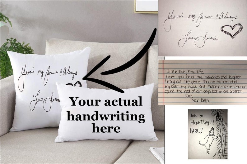 Custom Handwriting Pillow Bereavement Gift Actual Etsy