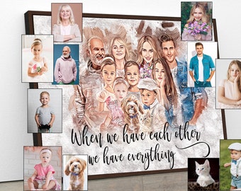 Realistic merge of different photos, Add deceased loved one to photo, Add someone to photo, Family portrait from photos, Memorial portrait