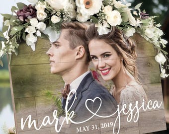 Rustic Wedding Welcome Sign With Picture Wood Wedding Signs Elegant Wedding Decorations Wedding Decor Personalized Photo Wedding Signane