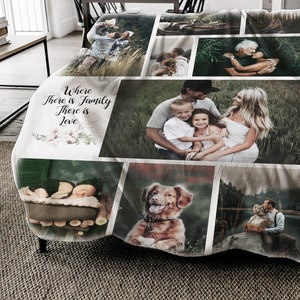Personalized Gift for Mom Gift for Grandma Gift Accessories for Mom Mothers Day Gift from Daughter Custom Photo Blanket Grandmother Gift 画像 8
