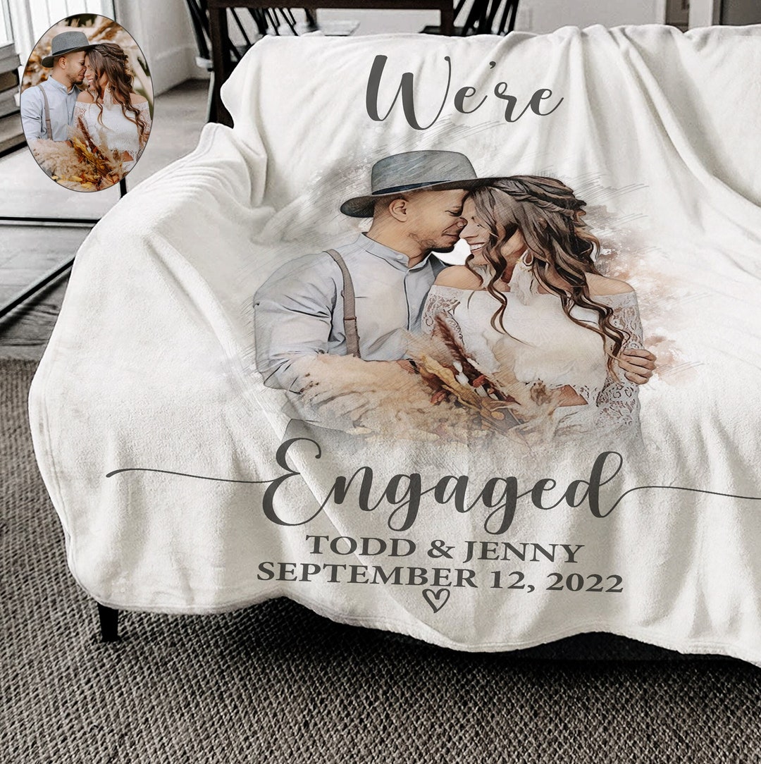 Engagement Blanket Engagement Party Personalized Gift for Her Etsy