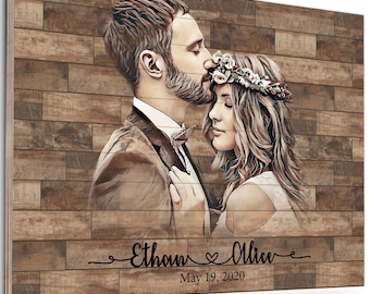 Custom Photo Gift Anniversary Gifts for Men Husband Gift Custom Portrait Personalized gift for Boyfriend Gift Anniversary Gifts for Him