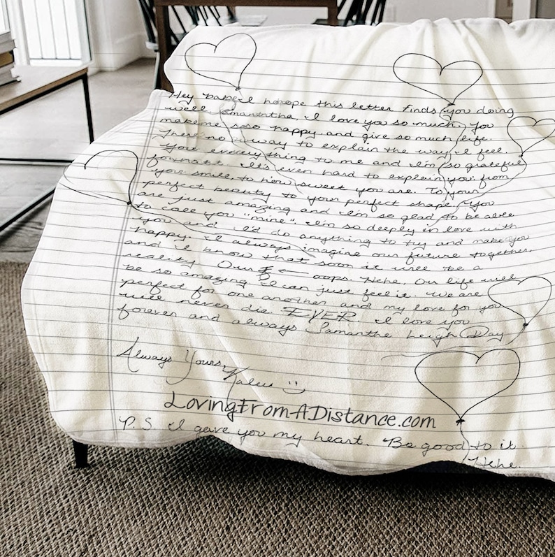 Custom blankets with writing image