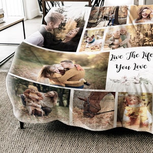 Personalized Gift for Mom Gift for Grandma Gift Accessories for Mom Mothers Day Gift from Daughter Custom Photo Blanket Grandmother Gift 画像 7