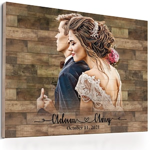 Custom Family Portrait From Photo Couples Portrait Gift Anniversary Gifts Wedding Gift for Couple Engagement Custom Portrait Canvas Print