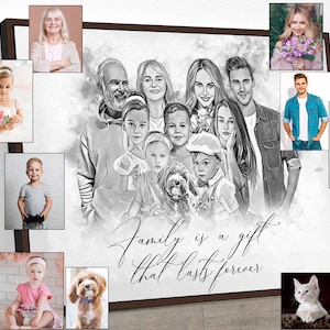 Personalized Gift for Dad Gift from Kids Wall Art for Dad Mens Christmas Gifts for Him Ideas Custom Portrait Grandpa Gift New Dad Gift F
