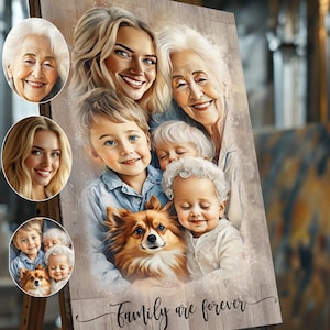 Mothers day gift from Daughter Kids Best Personalized Gift for Her Unique Memorial Painting HomeDecor New Custom Portrait Add Deceased Loved