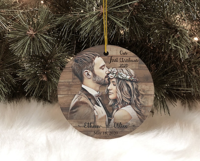 Holiday Decor Christmas Ornaments Personalized Decor Our First image 1