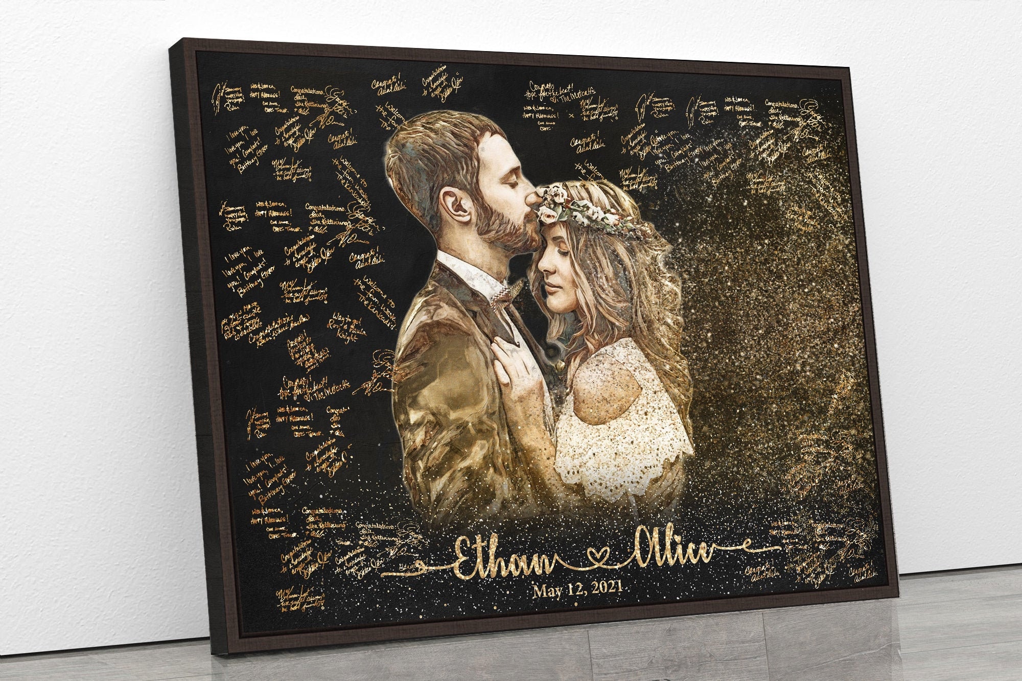 Wedding guest book alternative canvas wedding gifts for guest Etsy