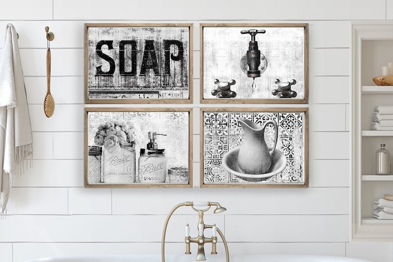 Home Decor Bathroom Wall Decor Printable Wall Art Farmhouse - Etsy