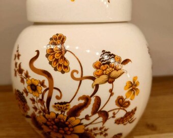 Vintage Sadler Ginger Jar | English Ceramic Ginger Jar with Lid | Traditional Decor | Collectible Pottery | Cottagecore Home