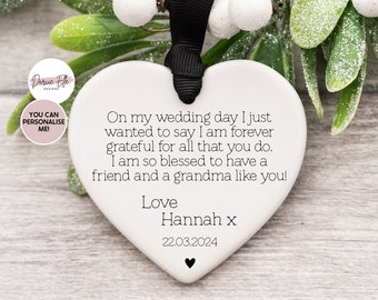 Grandma Wedding Keepsake | Wedding Day Gift | Ceramic Decoration | Mother of the Groom | Mother of the Bride | Bridal Party Gift