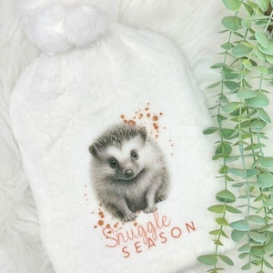 Hedgehog Hot Water Bottle | Gift for Friend | Autumn Lovers | Stocking Filler | Animal Plush Gift | Faux Fur Hot Water Bottle | Cosy Nights