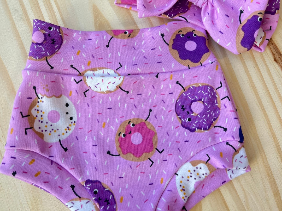 Baby Girl High Waist Bummies Set, Donut Bummy Baby Bloomers, Toddler